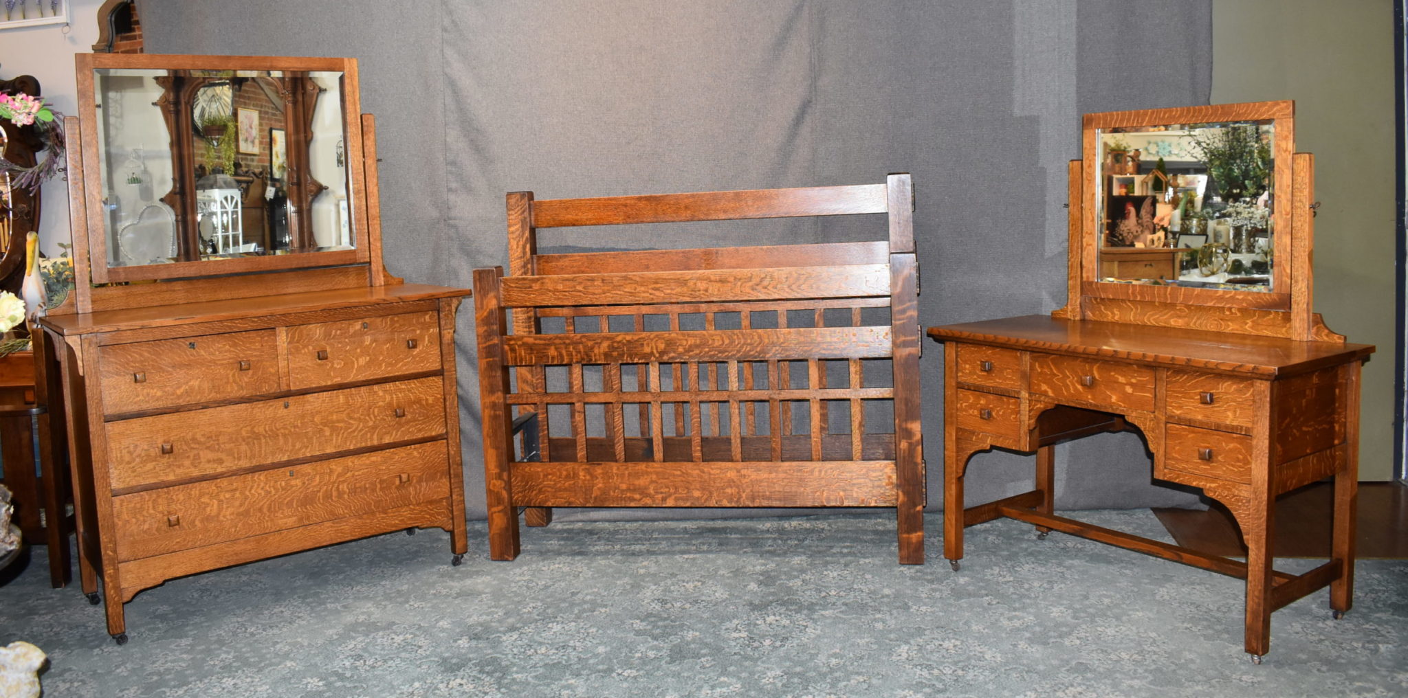 3 Piece Mission Oak Bedroom Set Memory Lane Antiques
